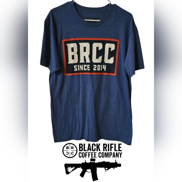 BLACK RIFLE COFFEE Retro Logo Tshirt_Blue Patriotic Men's L (RARE- discontinued) - Picture 1 of 4